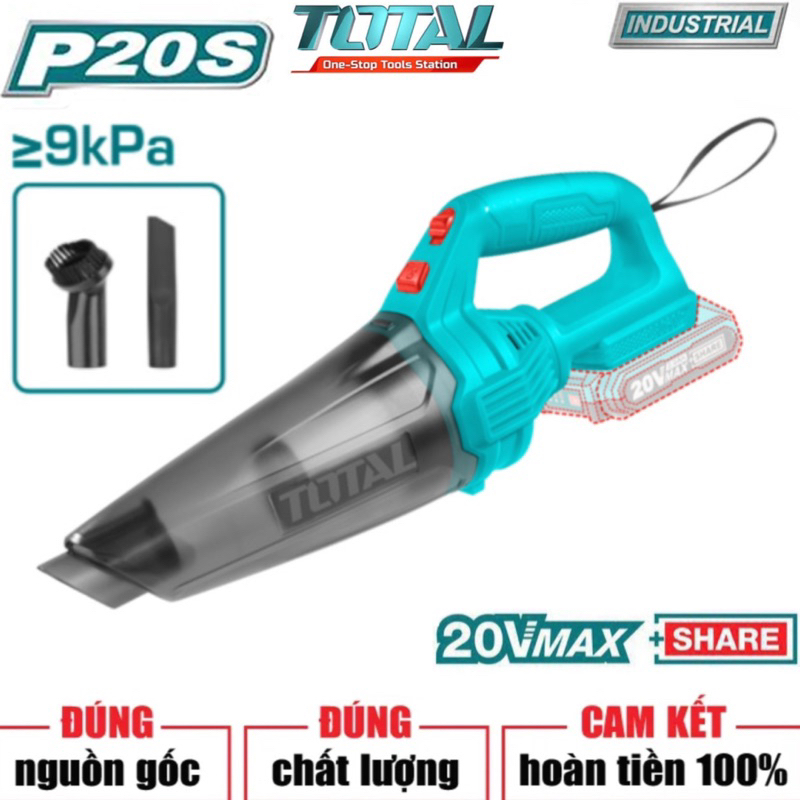 TOTAL Máy hút bụi 0.5L dùng pin Lithium 20V TVLI20126