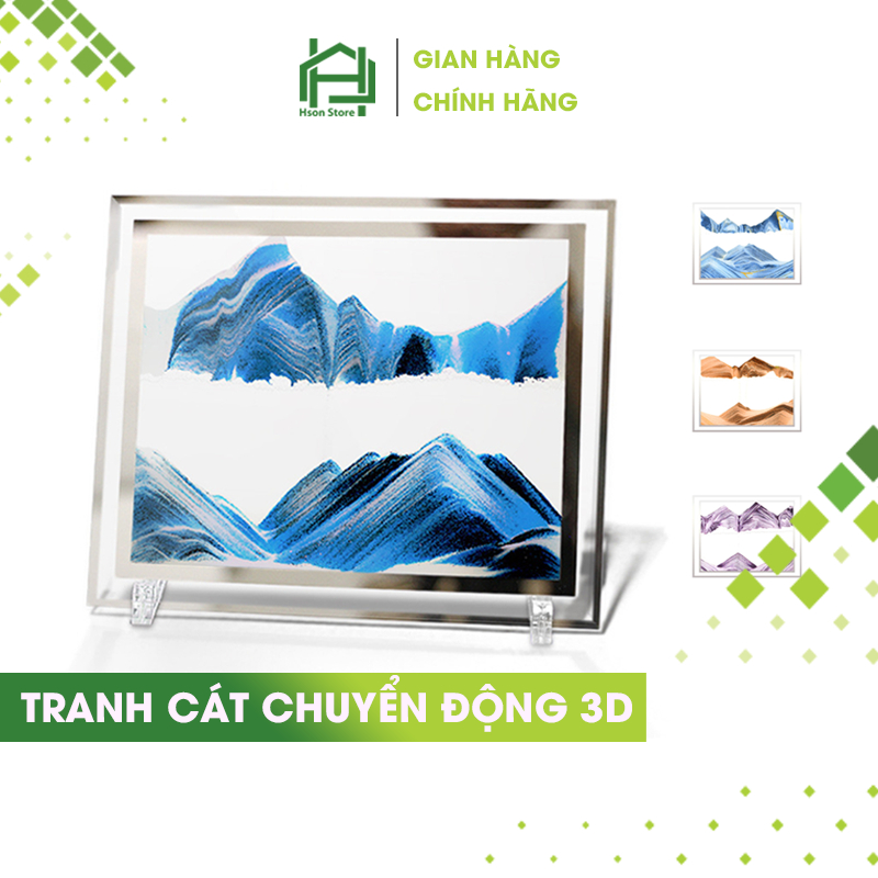 Tranh cát chảy chuyển động 3D, tranh nghệ thuật trang trí đồng hồ cát để bàn làm việc decor làm quà tặng cao cấp