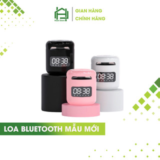 Loa bluetooth kiêm đồng hồ, báo thức, nghe đài FM, làm đèn ngủ -Loa mini cao cấp âm thanh siêu trầm ấm thiết kế nhỏ gọn