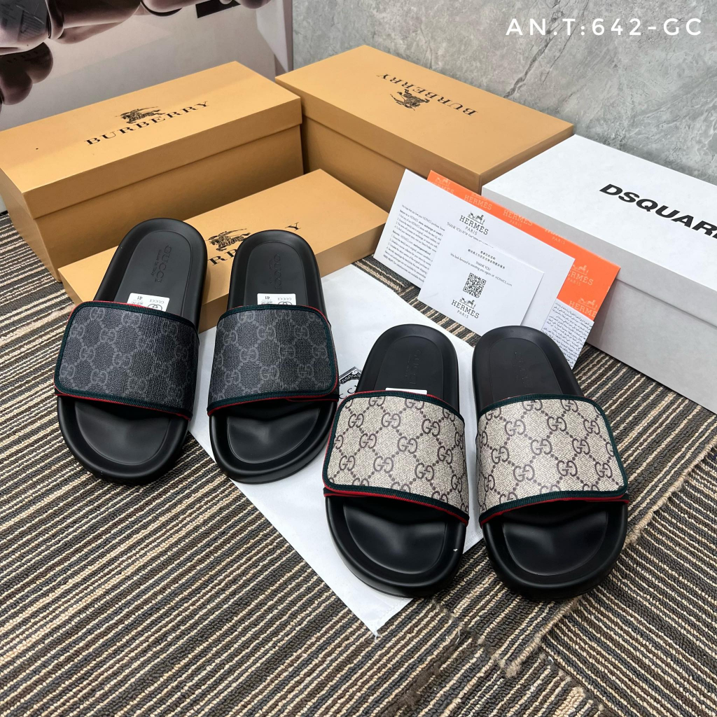 Dép Nam G.C Đế Cao Su Full Logo Cao Cấp, Dép Nam G.C Đế Cao Su