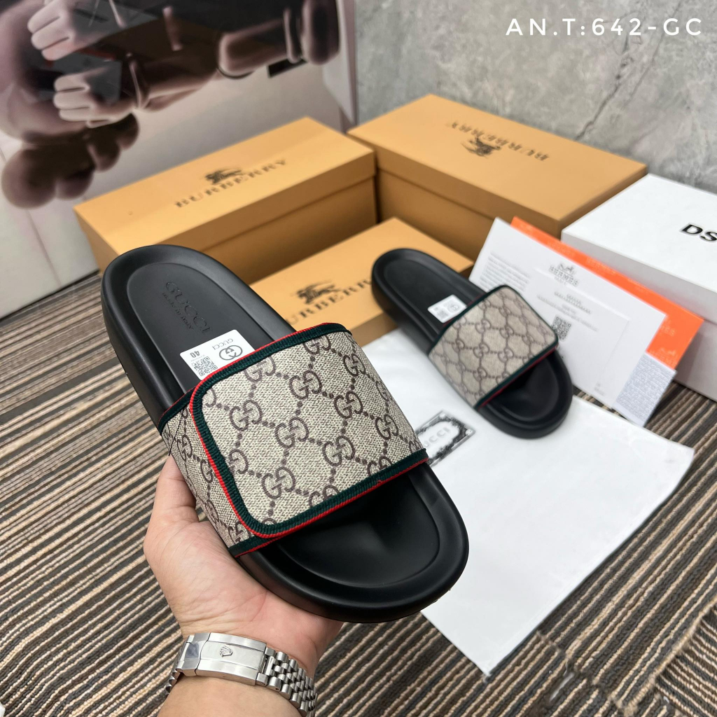 Dép Nam G.C Đế Cao Su Full Logo Cao Cấp, Dép Nam G.C Đế Cao Su