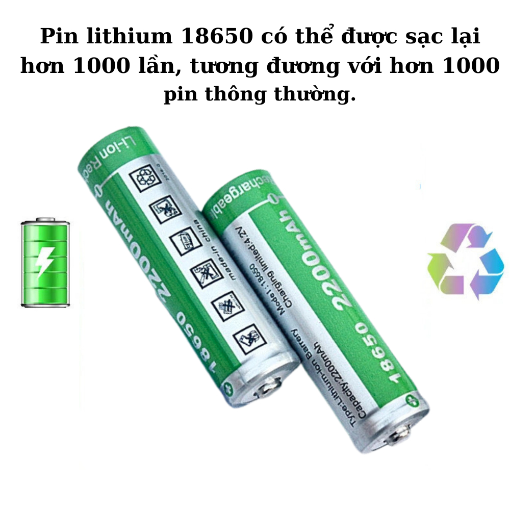 Cell Pin Li-ion 18650 Sạc Dự Phòng 2200mah Mới Chính Hãng