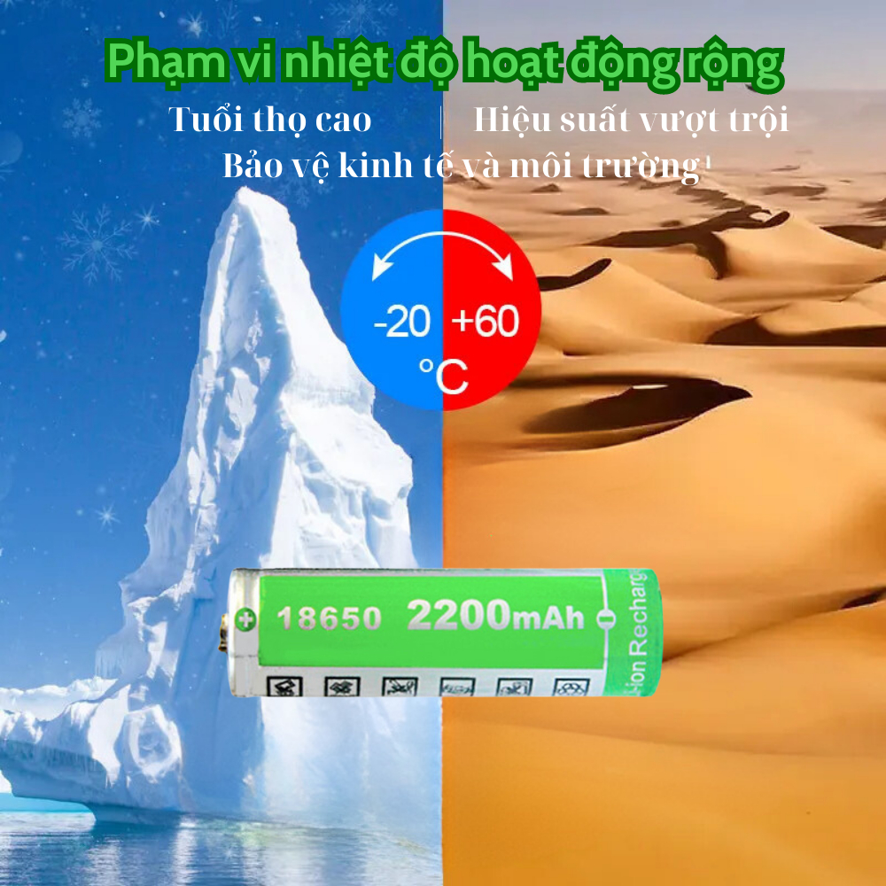 Cell Pin Li-ion 18650 Sạc Dự Phòng 2200mah Mới Chính Hãng