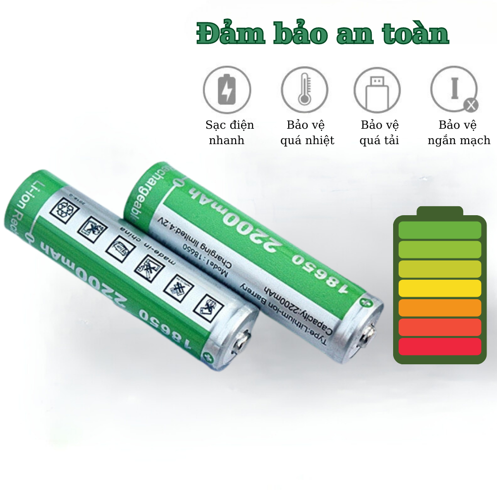 Cell Pin Li-ion 18650 Sạc Dự Phòng 2200mah Mới Chính Hãng