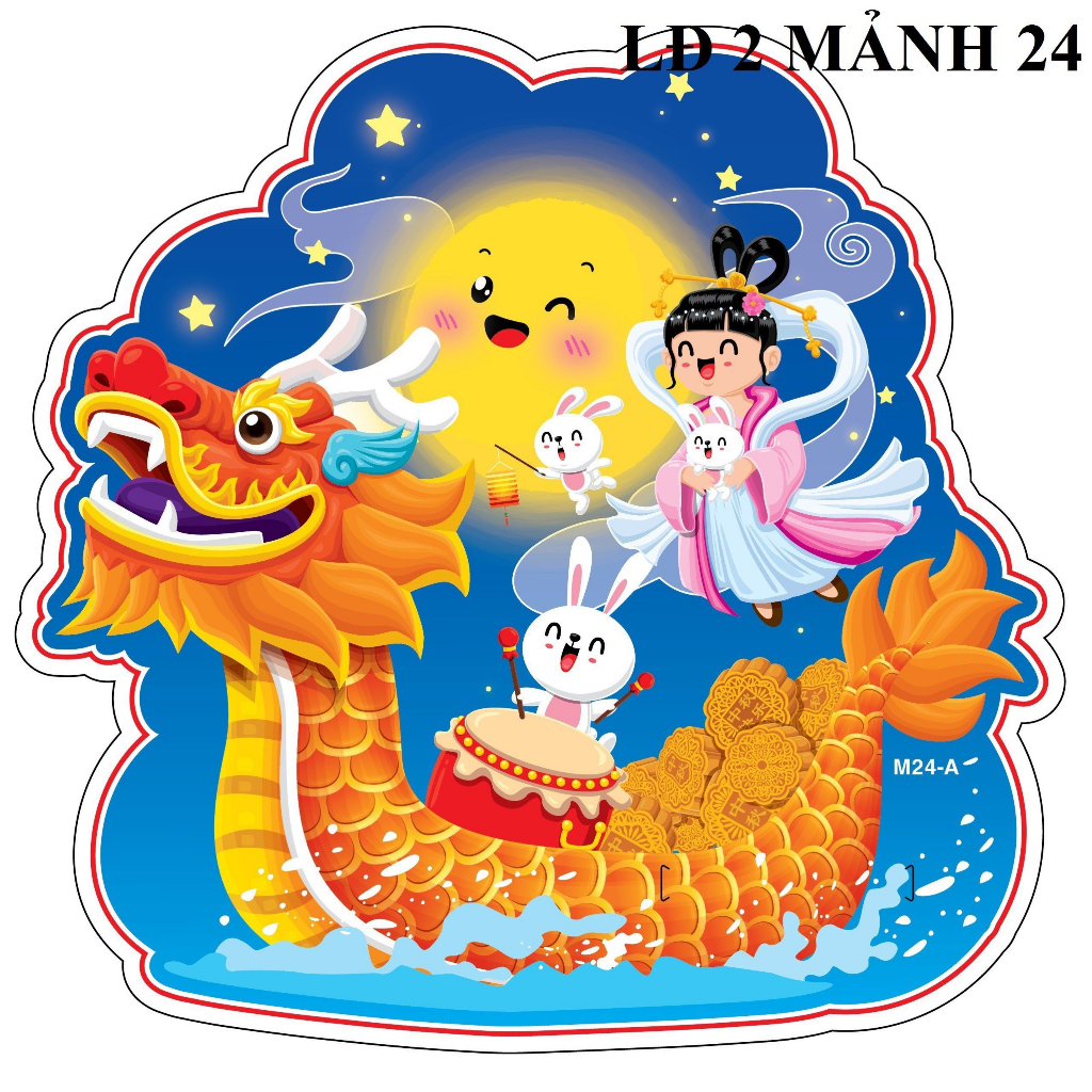 Lồng đèn Trung thu ráp 2 mảnh pin nhạc đèn  - Tặng Pin