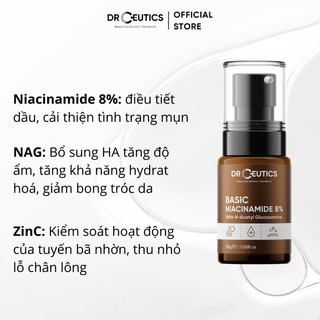 Tinh Chất B3 Basic DrCeutics Niacinamide 8% Cho Da Dầu Mụn (30g)