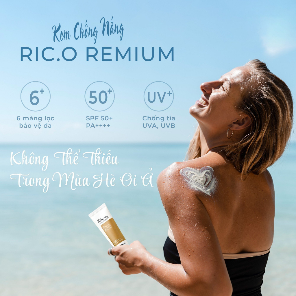 Kem Chống Nắng RIC.O REMIUM High Protection UV Sunscreen SPF 50+ PA++++ 50g
