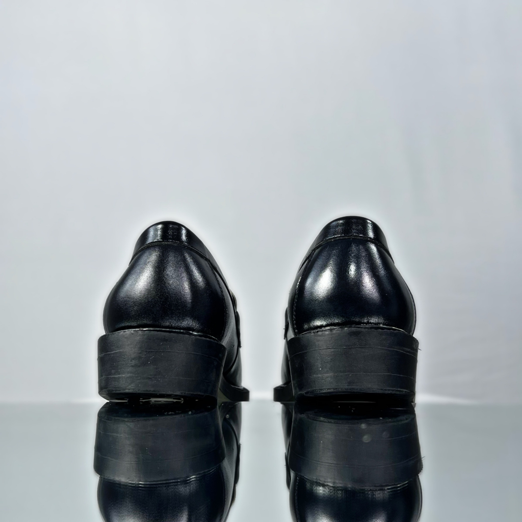 Giày Tây Penny Loafer Hai Màu Trắng Đen Kèm Quà Tặng