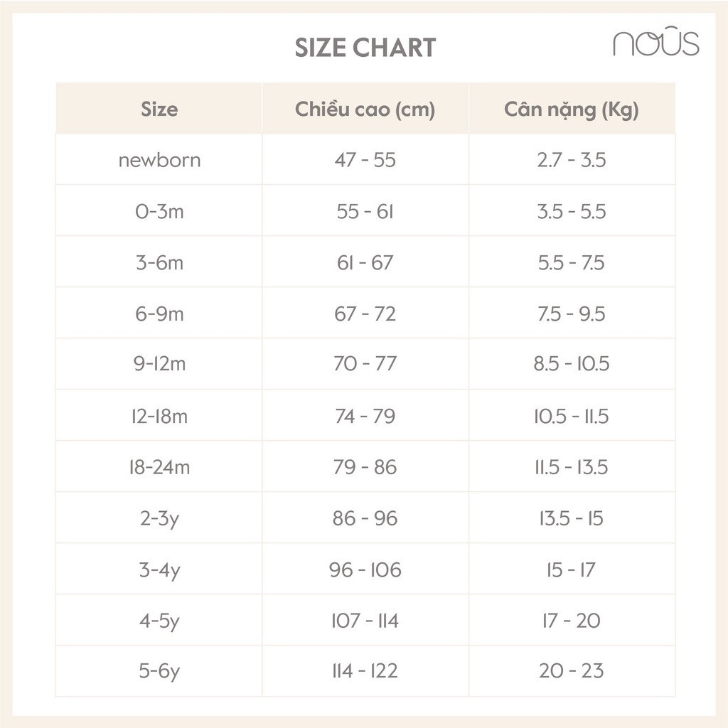 Nous- Áo gile trần bông Nous size 3-6m đến 18-24m