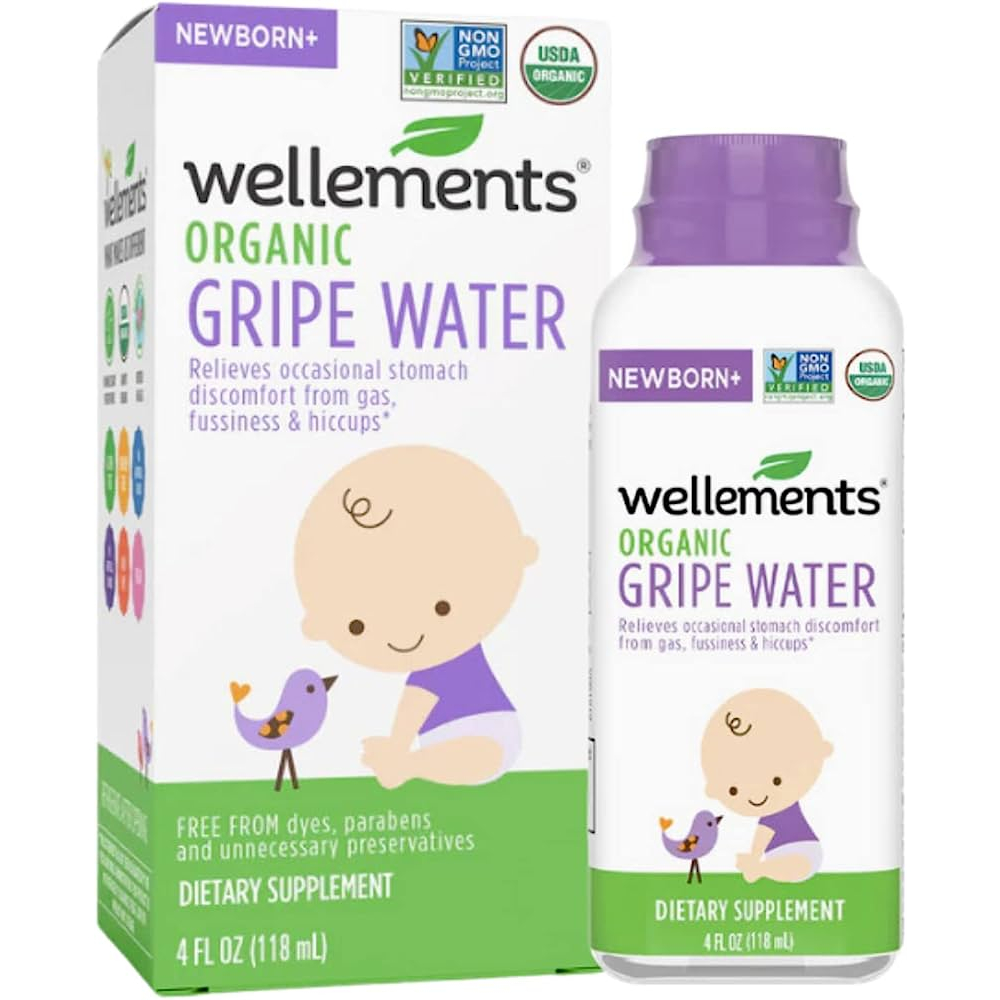 Tiêu gas Wellements hữu cơ Gripe Water giảm colic, khóc dạ đề cho bé