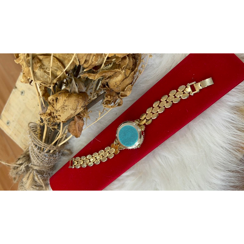 Pass ussed 90%Đồng hồ Quartz Movt bộc vàng mỏng và nạm đá CZ aut Pháp