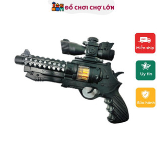 Súng đồ chơi có đèn và nhạc,súng pin an toàn cho bé