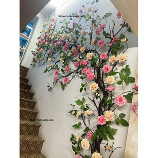 Dây leo giả Dây leo hoa hồng cổ dây leohoa hồng trang trí dài 1m7