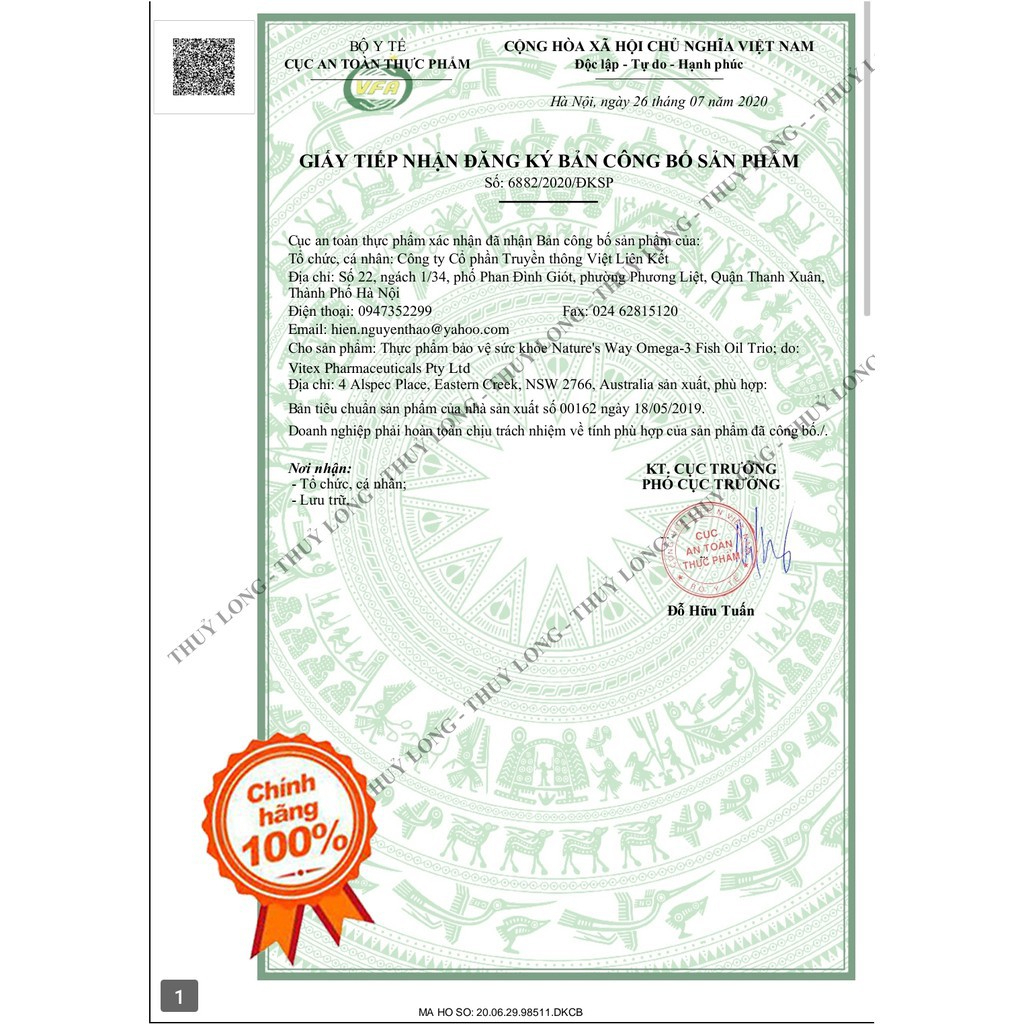 Viên Uống Dầu Cá Nature's Way Omega-3 Fish Oil Trio Giúp Bổ Sung DHA Phát Triển Trí Tuệ Cho Bé 60 Viên