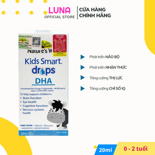DHA Nature's Way Kids Smart Drops DHA Dạng Giọt Giúp Tăng IQ, Phát Triển Não Bộ Cho Bé 20ml