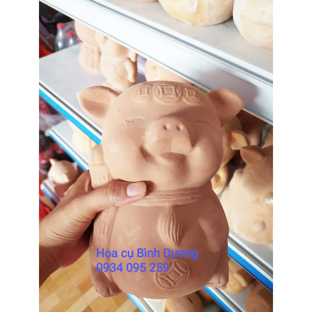 Heo đất chưa sơn, heo đất nung chưa vẽ, vẽ heo đất