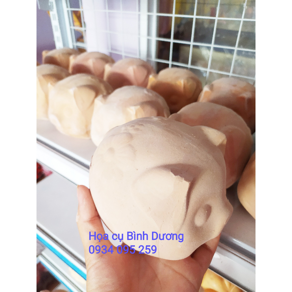 Heo đất chưa sơn, heo đất nung chưa vẽ, vẽ heo đất