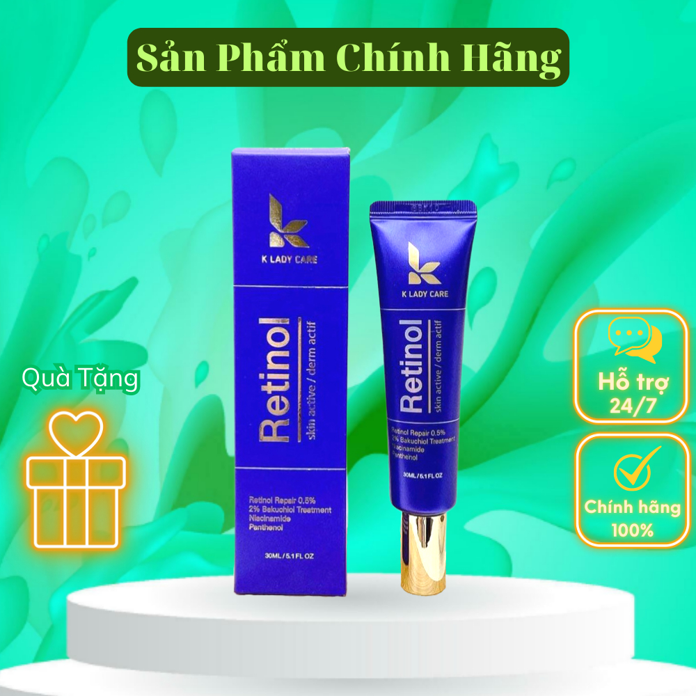 Kem Dưỡng Retinol 0.5% K Lady Care 30ml Hàn Quốc Giảm mụn, Giữ Ẩm, Kiềm Dầu Giúp Da Căng Bóng - DTP
