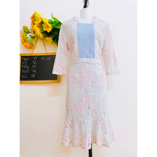 Đầm Ren Hàn Đi Tiệc, Hai Lớp, 2hand