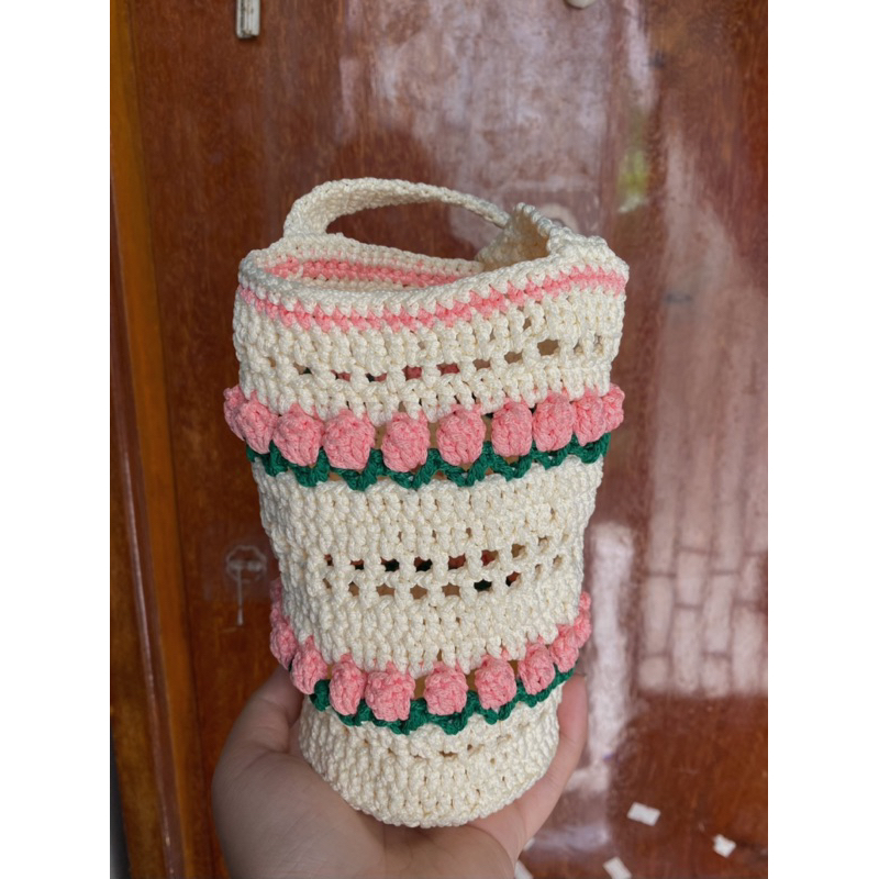 Túi len handmade đựng bình nước, ly giữ nhiệt