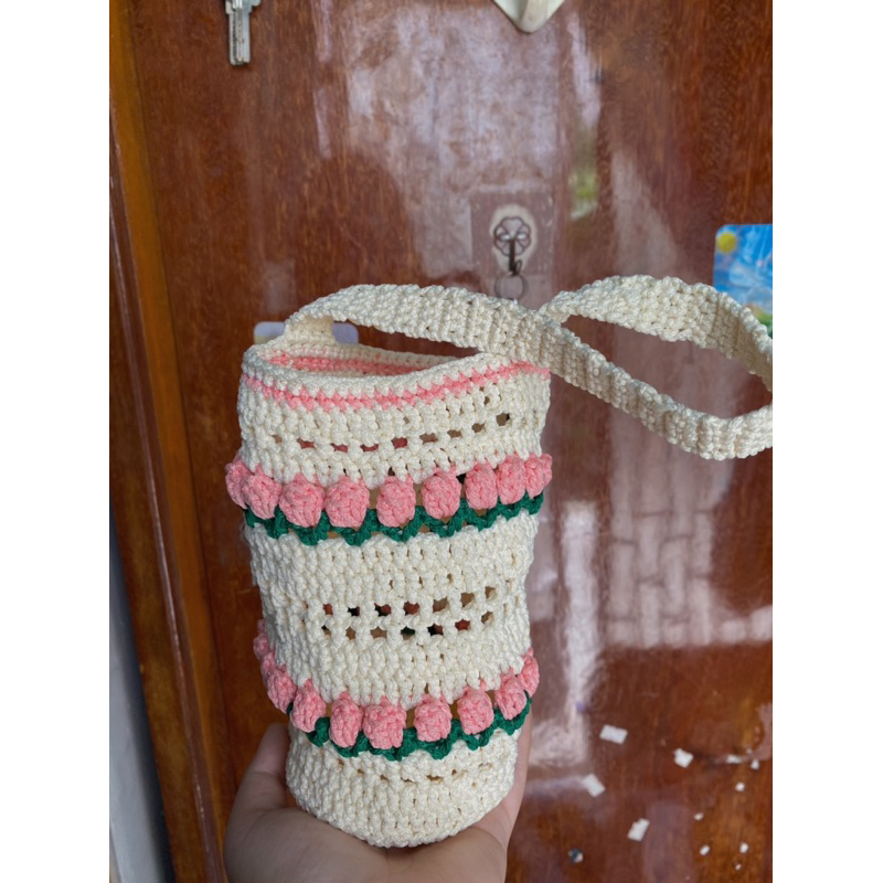 Túi len handmade đựng bình nước, ly giữ nhiệt