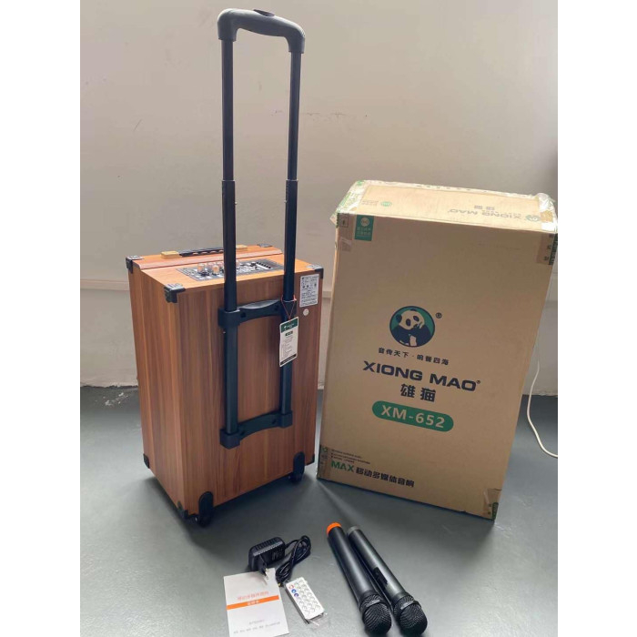 Loa kẹo kéo karaoke hãng Xiong Mao XM-652 + kèm 2 Mic hát - hát siêu hay