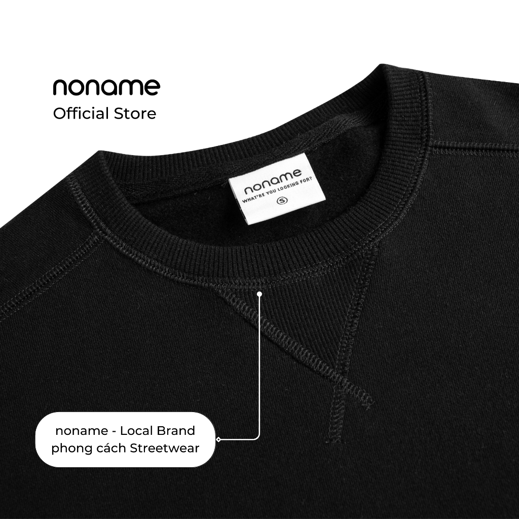 Áo Sweater Nam Regular-fit noname Basic/Black_NNMWD702MS193-01