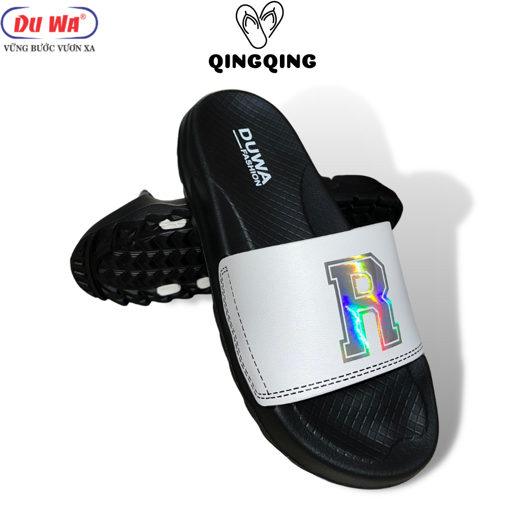 Dép quai ngang nam, nữ chữ R màu Hologram phản quang đế cao 4cm SIÊU HOT đế gai,siêu bền, siêu êm chân