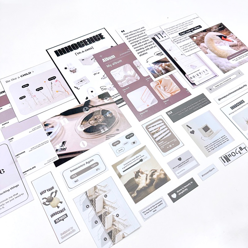 Bộ 25 postcard poster sticker nghệ thuật A6 decor phòng dán tường sổ tay / keep your innocence / thetranstudio