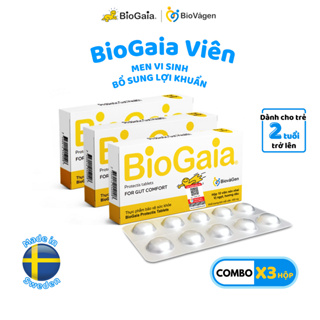 Combo 3 men vi sinh BioGaia Protectis Dạng viên cải thiện hệ tiêu hóa Thụy Điển hộp 10 viên