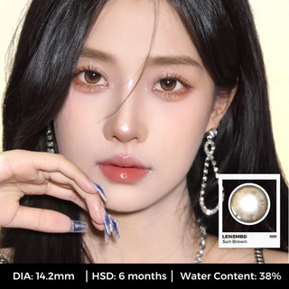 Lens kính áp tròng lensmbd sun brown nâu baby hiệu ứng filter full độ cận 0.00 - 8.00