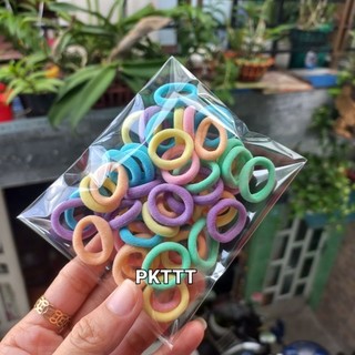 Túi 50 thun cột tóc màu cở nhí cho bé tóc ít