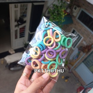 Túi 50 thun cột tóc màu cở nhí cho bé tóc ít (2cm)