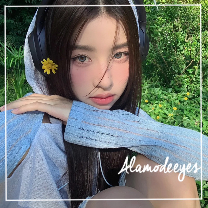 Lens xanh dương tro viền