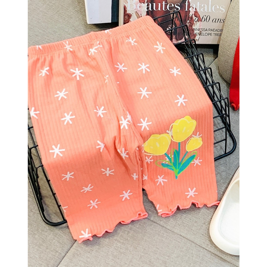 Quần legging lửng cho bé gái, Quần thun hè cho bé từ 7-18kg