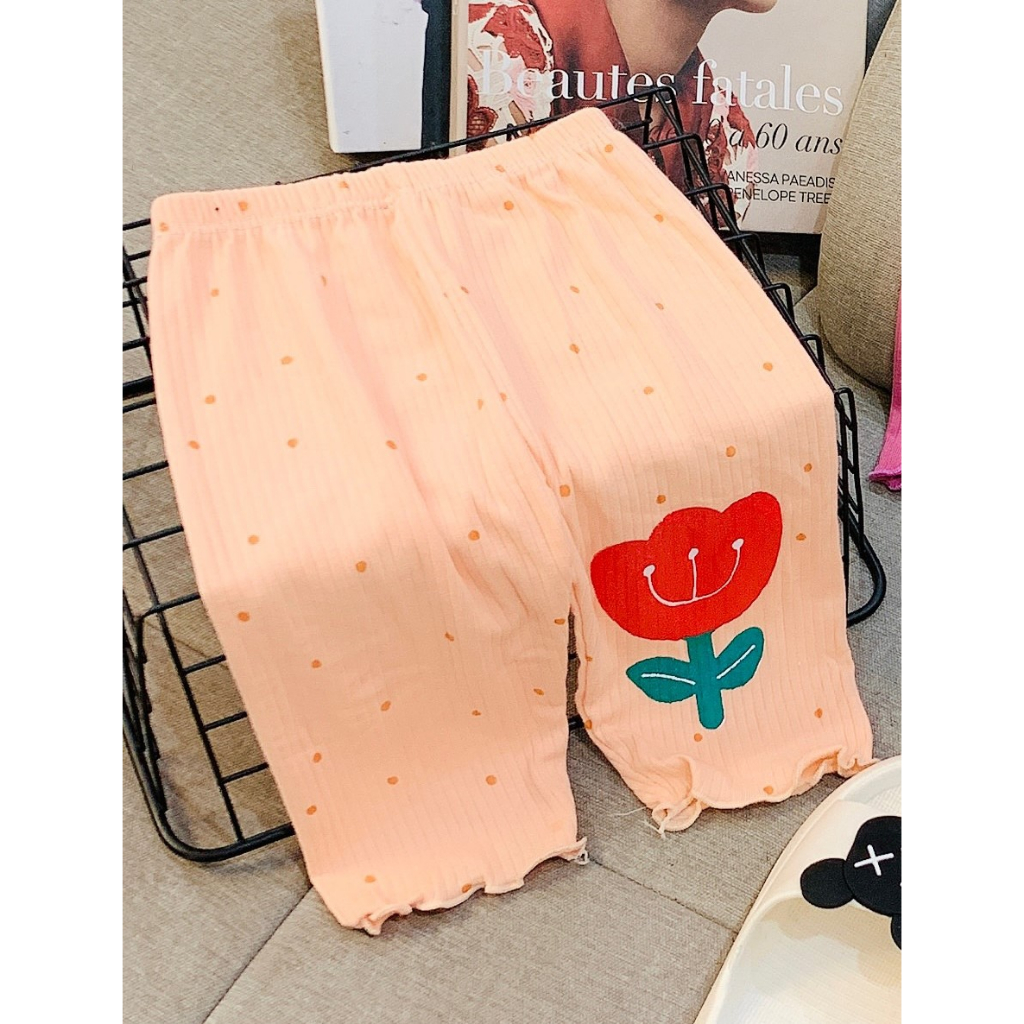 Quần legging lửng cho bé gái, Quần thun hè cho bé từ 7-18kg