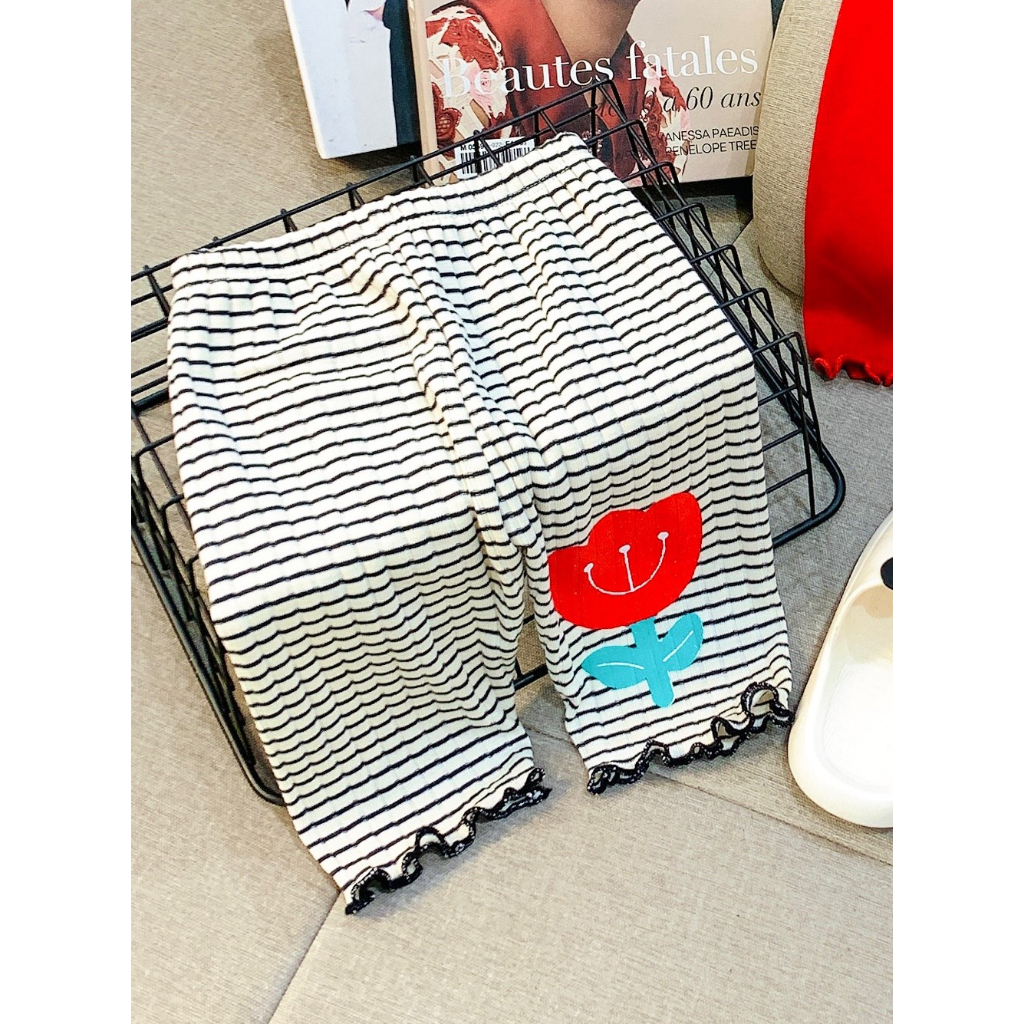 Quần legging lửng cho bé gái, Quần thun hè cho bé từ 7-18kg
