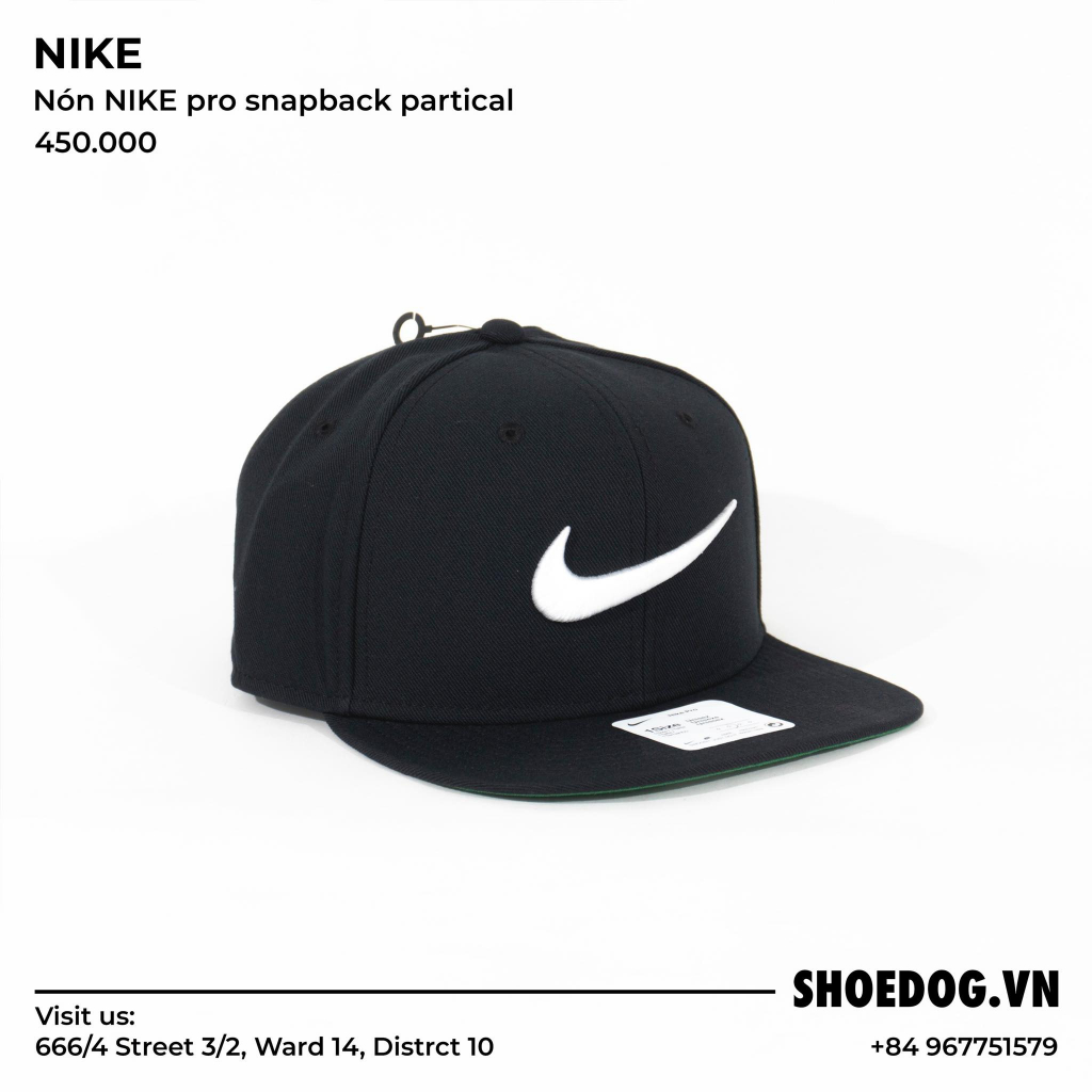 Nón Nike Pro Snapback Partical màu đen và xám mã sản phẩm nón DH0393-010