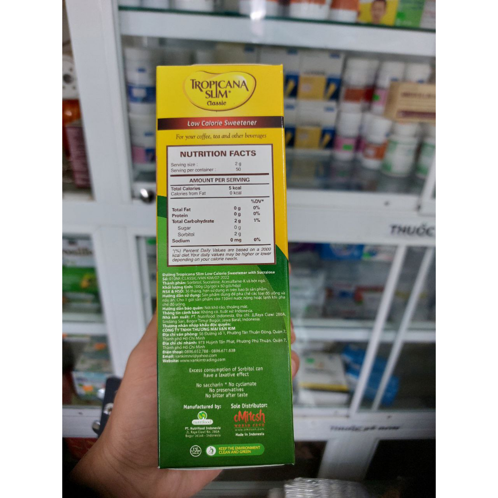 50 gói đường bắp Tropiuspha Slim - hỗ trợ người ăn kiêng, đái tháo đường, duy trì sức khoẻ lành mạnh