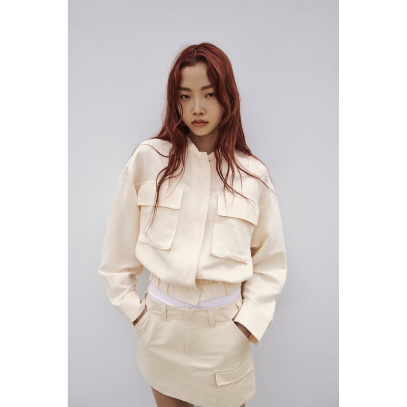 Áo khoác linen zr dáng lửng bo chun