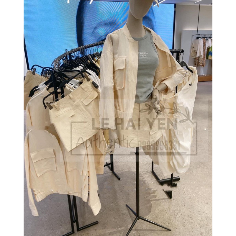 Áo khoác linen zr dáng lửng bo chun