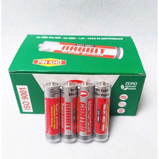 Combo 2 pin tiểu aa - pin con thỏ - viên lớn rabit - pin cho đèn pin, đồng hồ, đồ chơi các loại