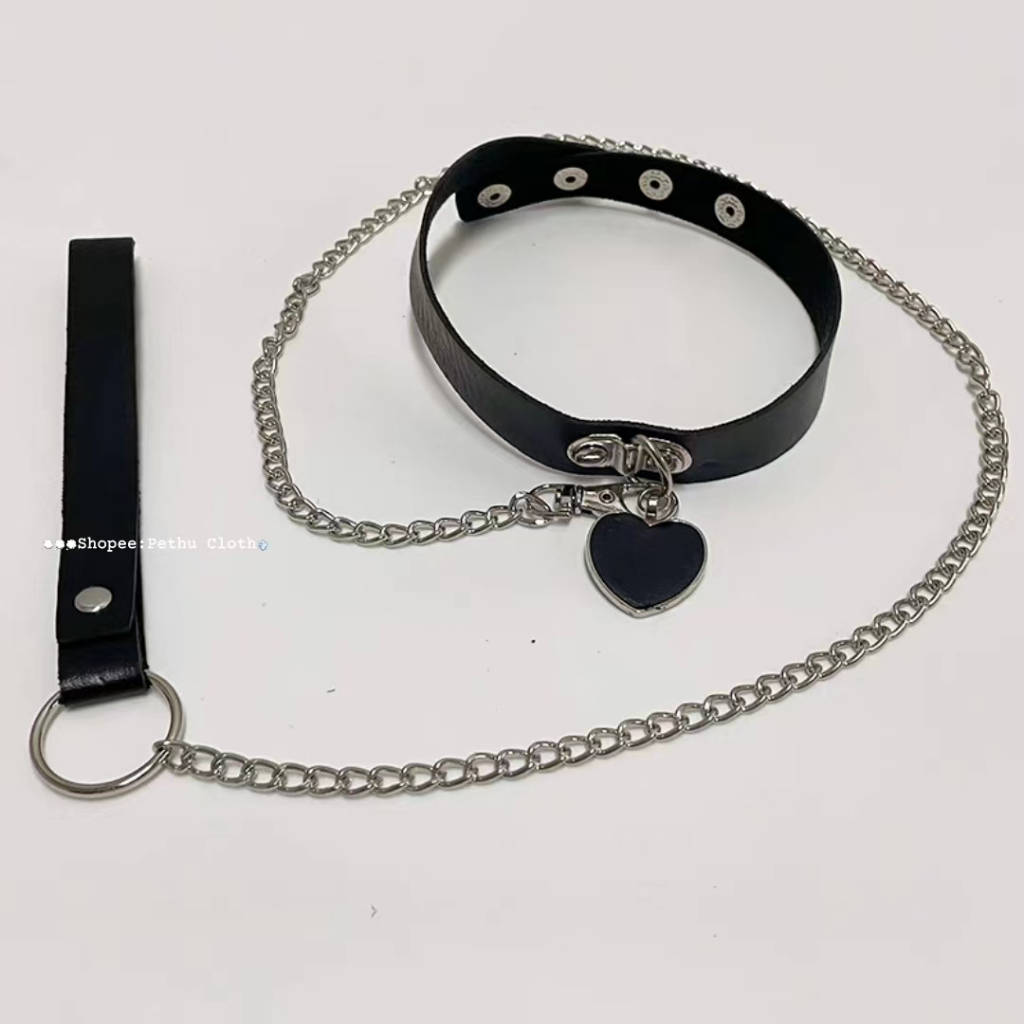 ( Q1,HCM）Vòng Cổ Dây Da PU Đính Đinh Tán Phong Cách Punk Gothic--OldGL