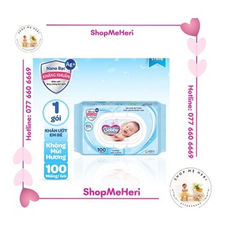 Khăn ướt bobby 100 tờ k mùi/có mùi/ mua 1 tặng 1 fressi 10 tờ