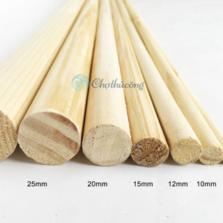 Combo 4 Thanh gỗ thông dài 2m - thanh gỗ tròn treo màn, cây gỗ tròn làm thanh treo rèm cửa sổ, lều, phụ kiện macrame