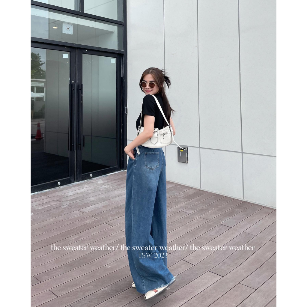 Quần jean xuông ống rộng kèm đai da - 247store.vn - Quanxuongkemdai7226_P0K49