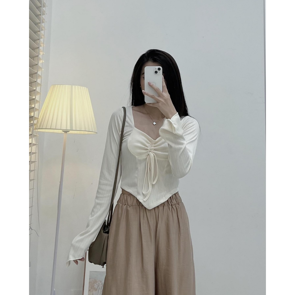 Áo thun tăm rút ngực vạt nhọn - 247store.vn - Aorutnguc0302_P6K11
