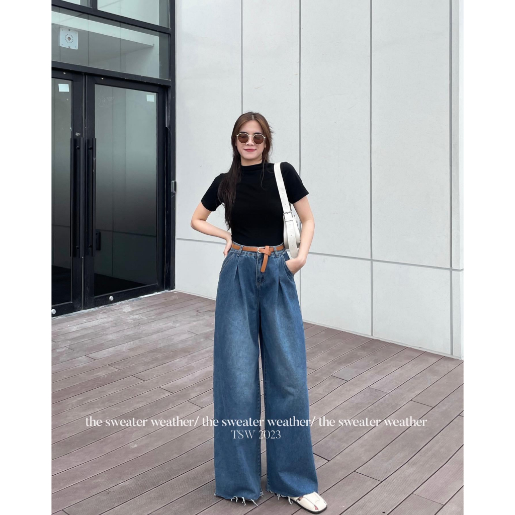 Quần jean xuông ống rộng kèm đai da - 247store.vn - Quanxuongkemdai7226_P0K49