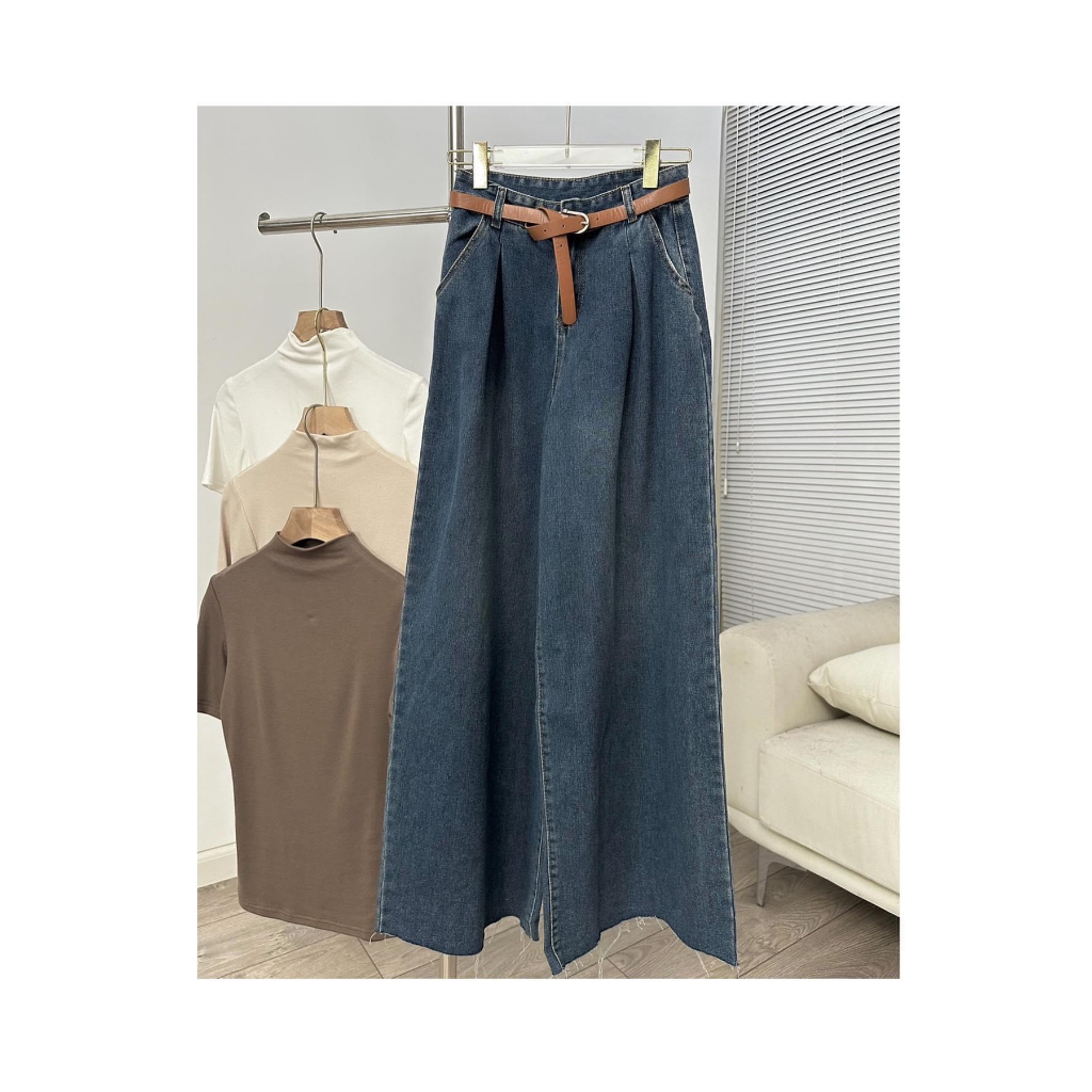 Quần jean xuông ống rộng kèm đai da - 247store.vn - Quanxuongkemdai7226_P0K49