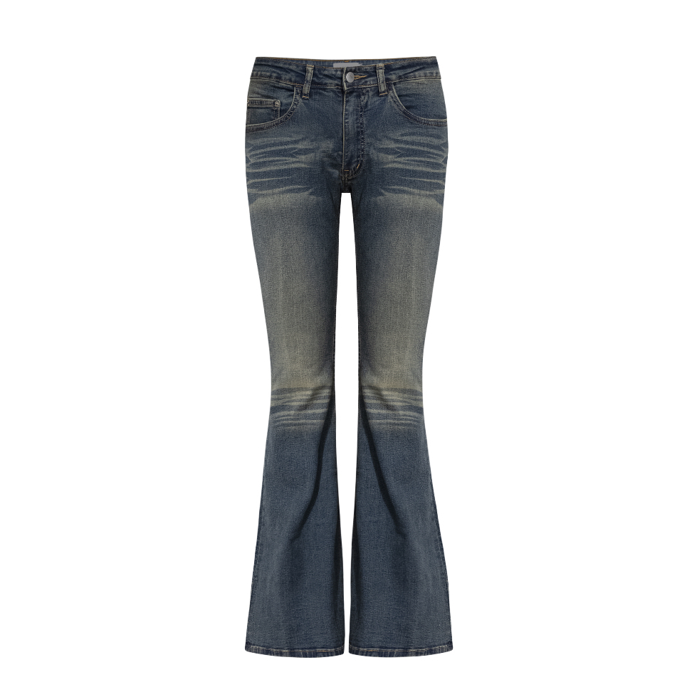 TATICHU - Low Rise Dirty Wash Flared Denim - Quần Jean Cạp Trễ Ống Loe